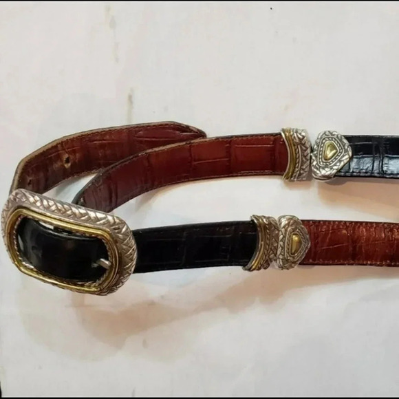 Brighton M‎ (30) two tone black brown leather reversible belt - Picture 9 of 10